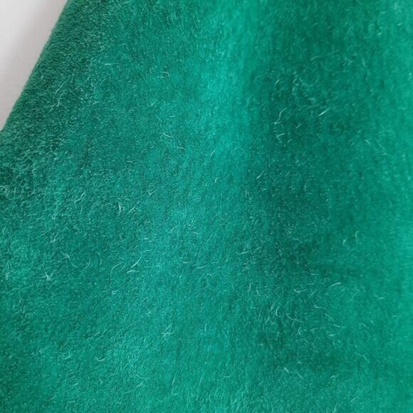 Vintage 100% Genuine Suede Leather Midi Pencil Skirt Green Sz M Flawed - Picture 13 of 16